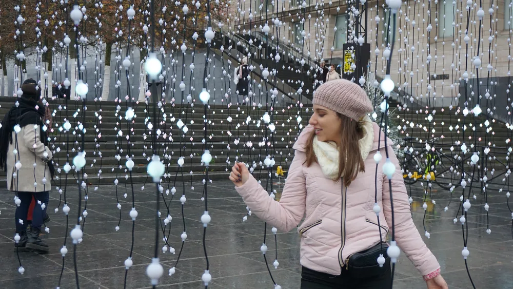 Mont des Arts Brussels Belgium Christmas lights