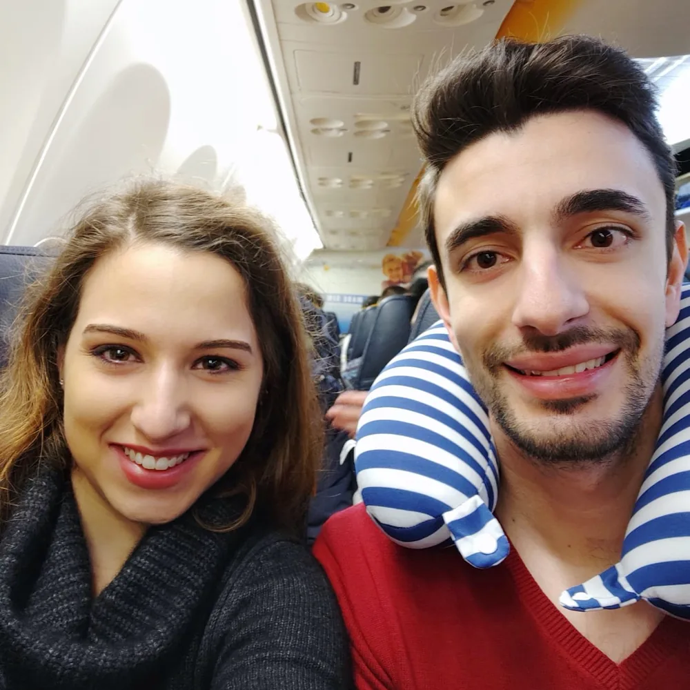 No avião antes de levantar voo...