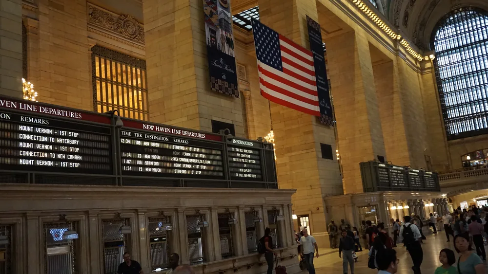 Grand Central Terminal Station New York Main Hall flag