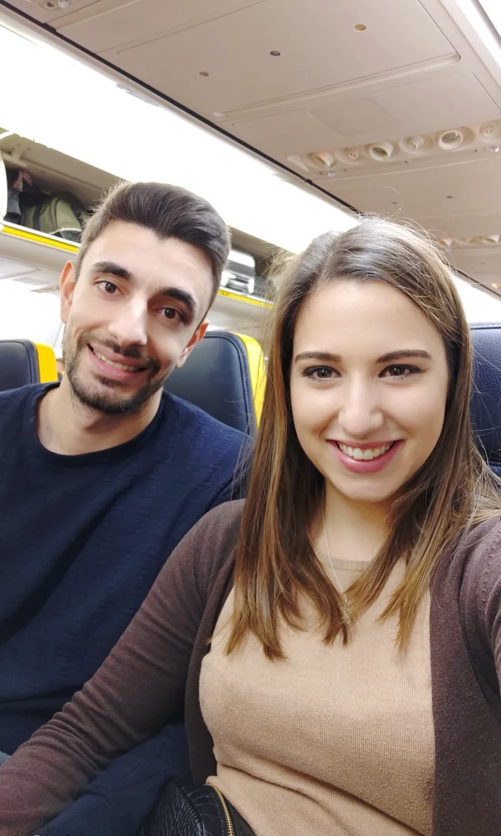 On the plane before take off to Brussels