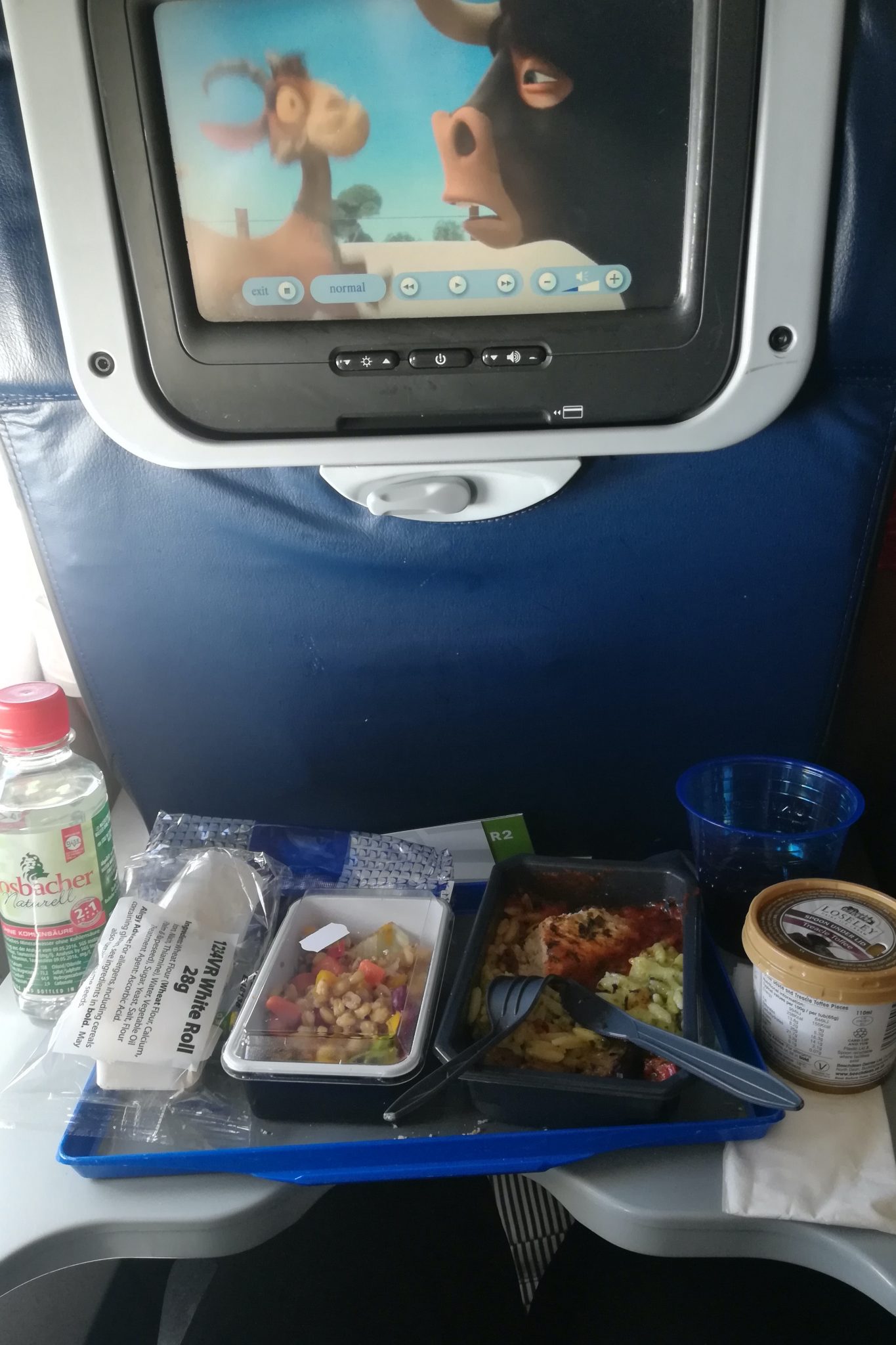 Flight to New York United Airlines lunch