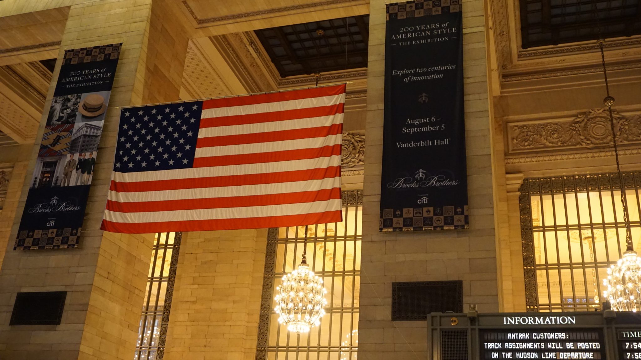 Grand Central Terminal Station New York Itinerary Travel Guide Main Hall American Flag